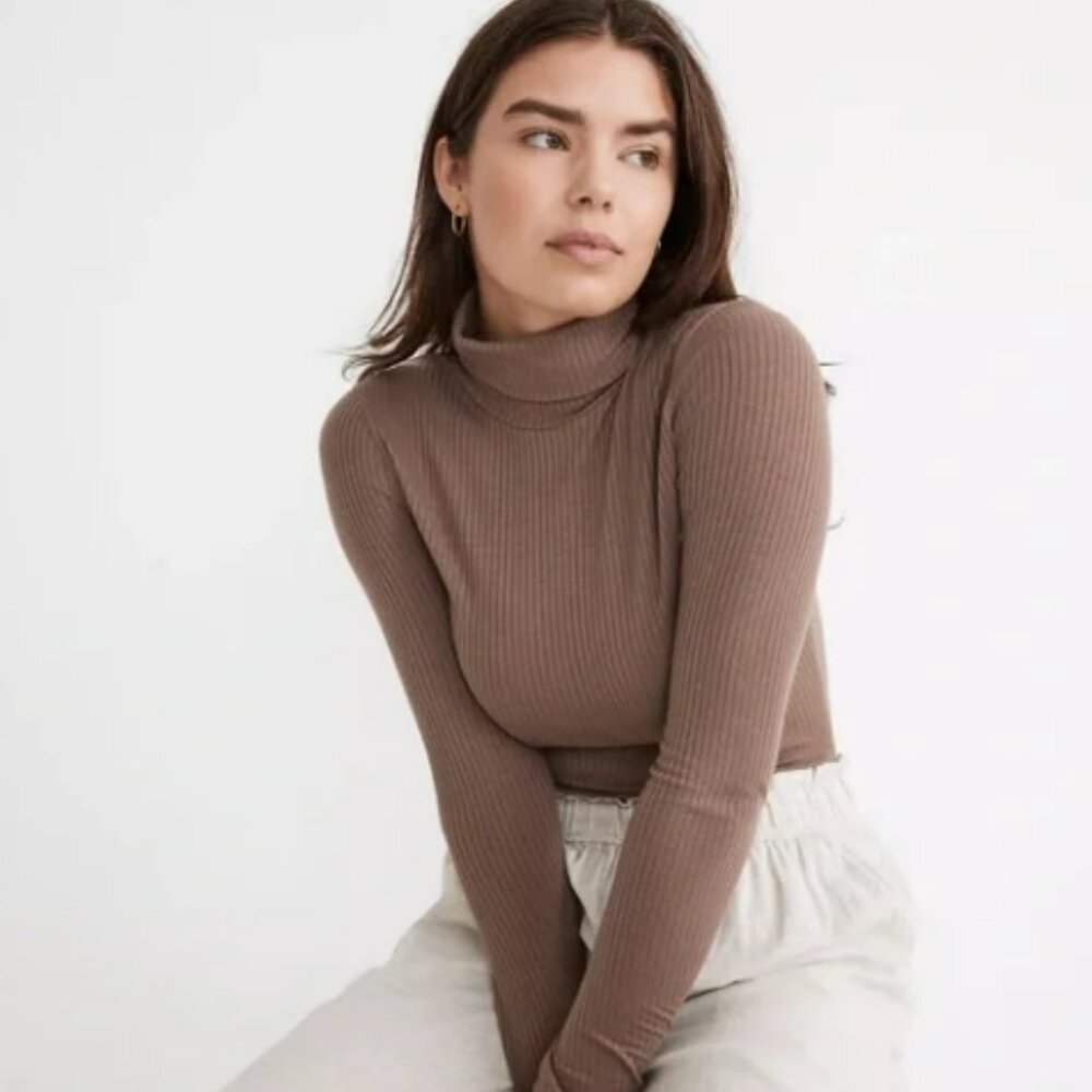 Madewell Ribbed Turtleneck Top Slim Fit